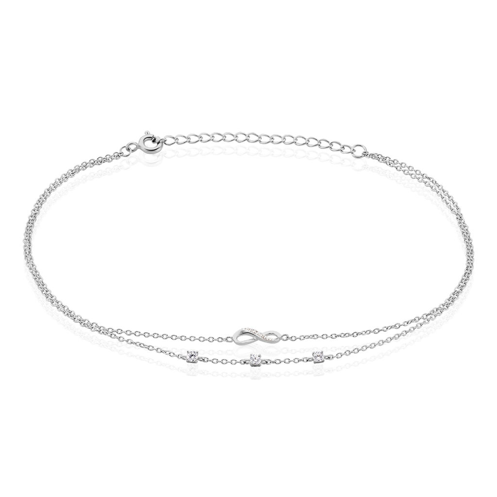 Chaîne De Cheville Aurelio Argent Blanc Oxyde De Zirconium - Chaines de cheville Femme | Marc Orian