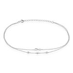 Cha&icirc;ne De Cheville Aurelio Argent Blanc Oxyde De Zirconium - Chaines de cheville Femme | Marc Orian