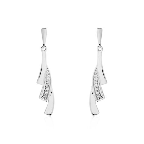 Boucles D'oreilles Pendantes Audrey Or Blanc Diamant - Boucles d'oreilles Pendantes Femme | Marc Orian