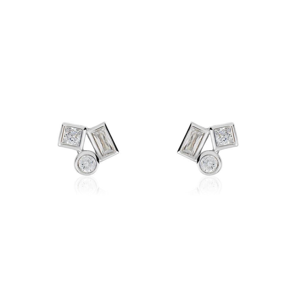 Boucles D'oreilles Puces Argent Duredle Oxydes De Zirconium - Puces Femme | Marc Orian