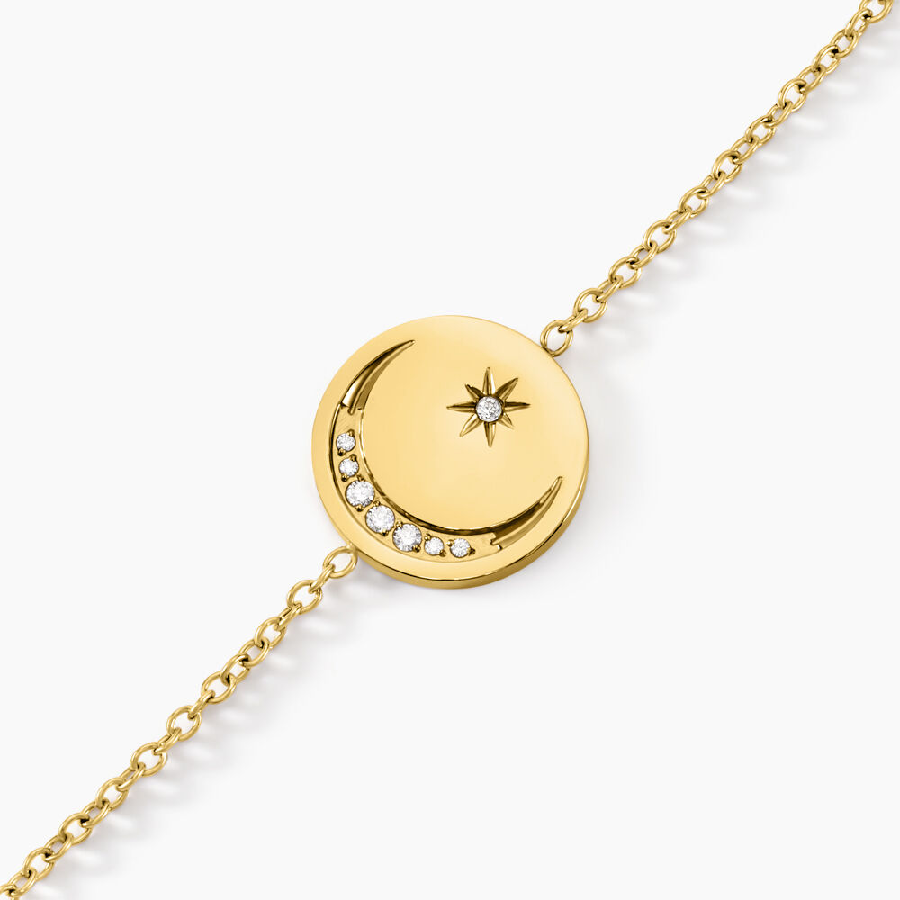 Bracelet Acier Dor&eacute; Cristal - Bracelets Medailles Femme | Marc Orian