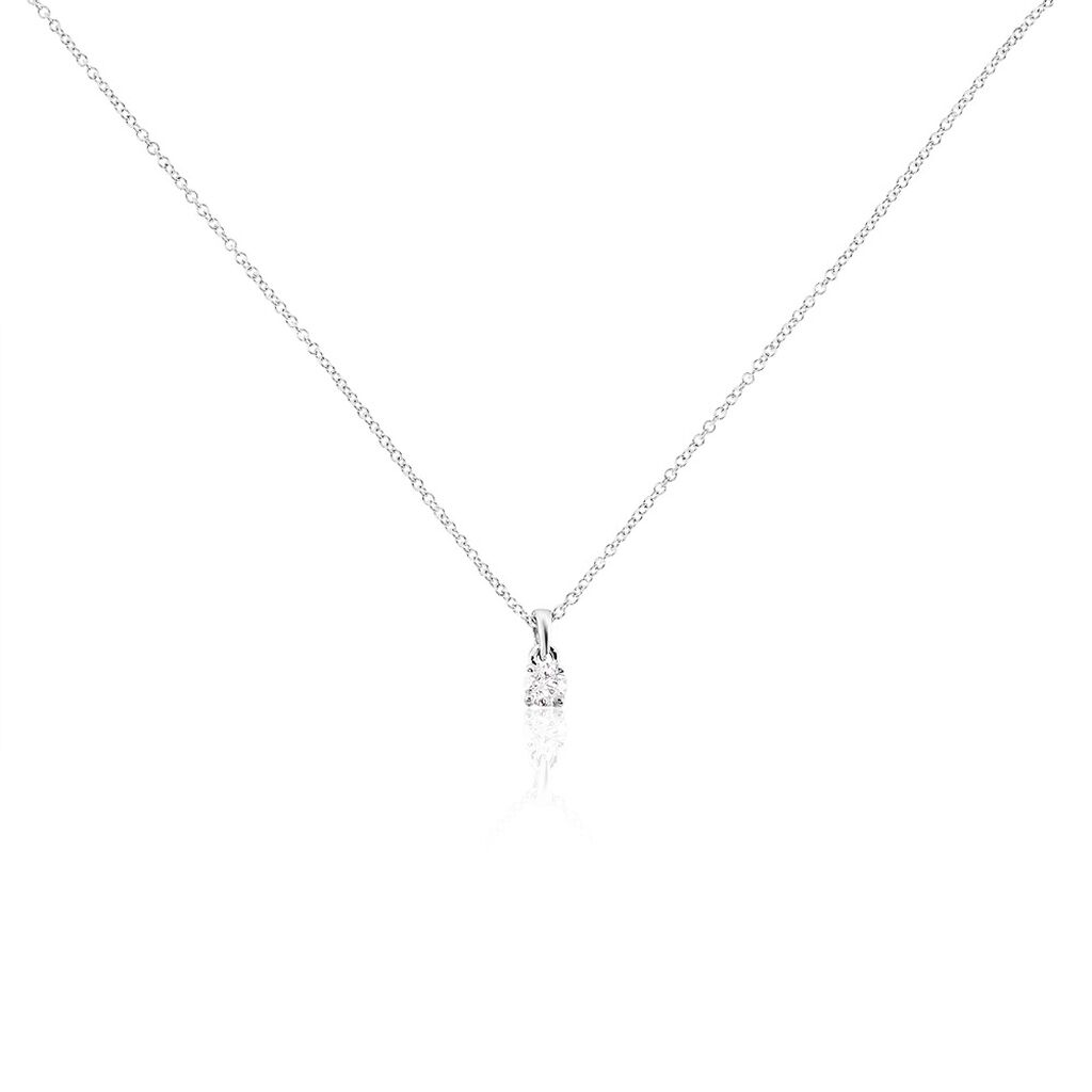 Collier Alexandra Or Blanc Diamant - Colliers solitaires Femme | Marc Orian