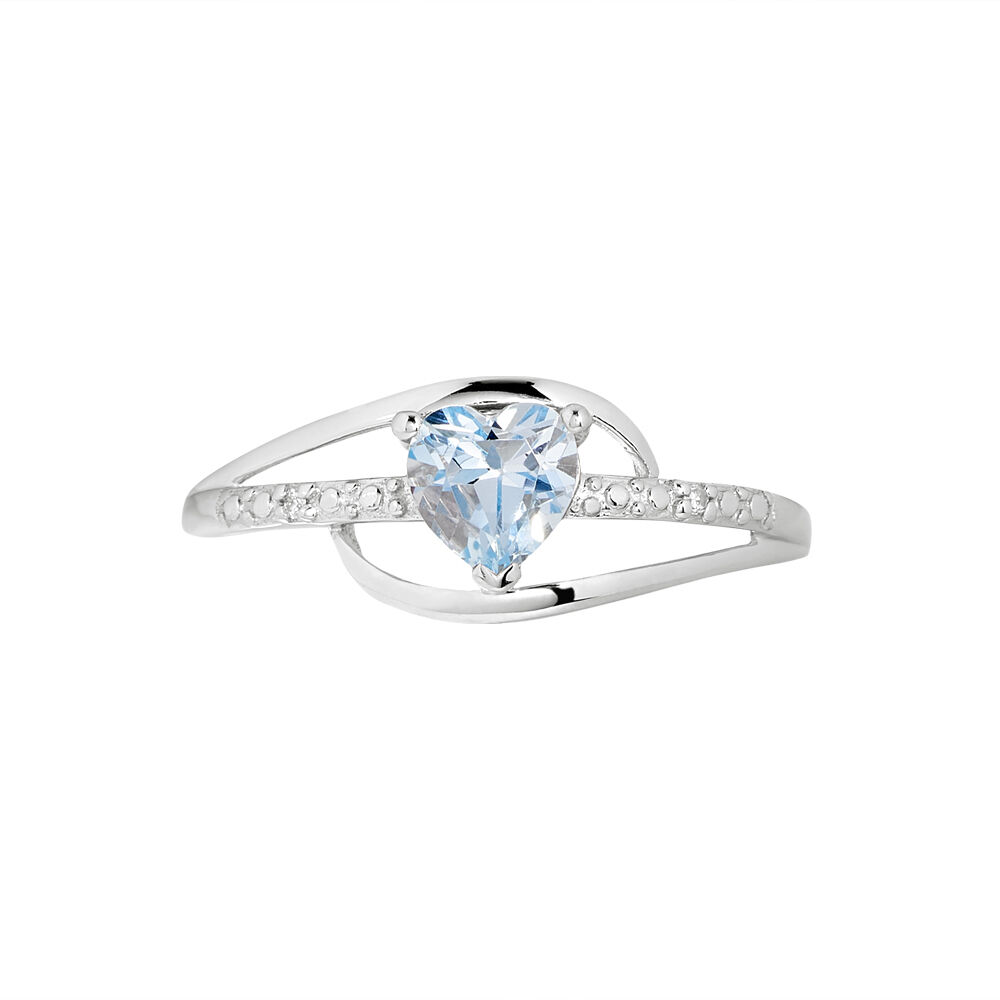 Bague Silucia Or Blanc Topaze Et Oxyde De Zirconium - Bagues pierres fines Femme | Marc Orian