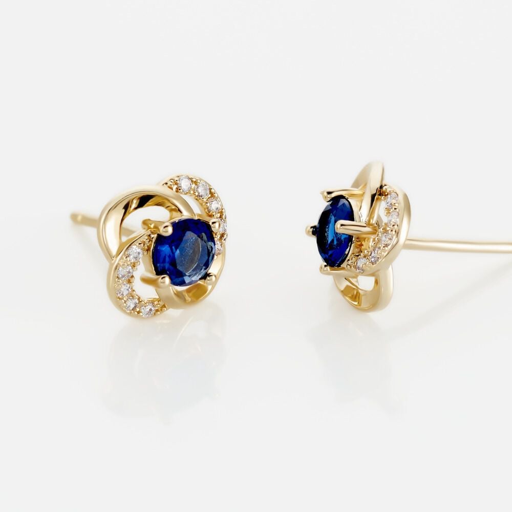 Boucles D'oreilles Puces Jaana Plaqué Or Jaune Verre Oxyde - Puces Femme | Marc Orian