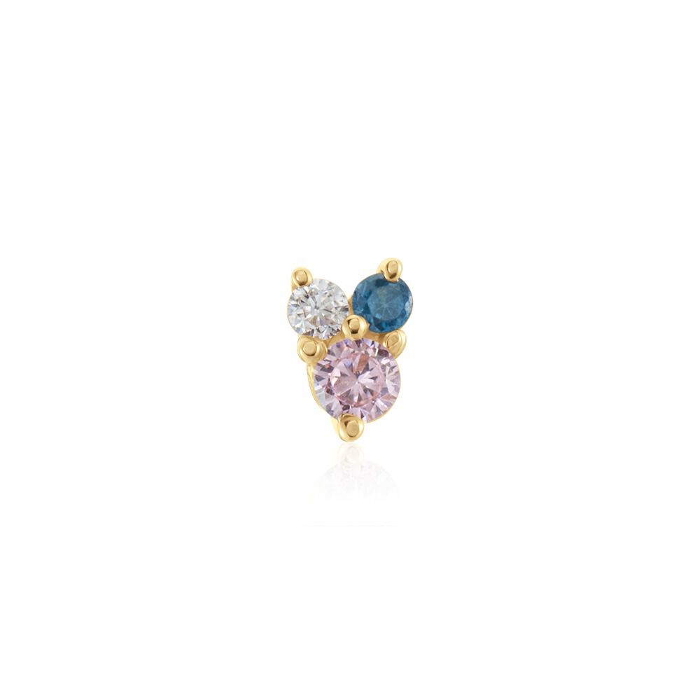 Boucle D'oreille Puce Unitaire Plaqué Or Jaune Miksa Oxydes - Piercings d'oreilles Femme | Marc Orian