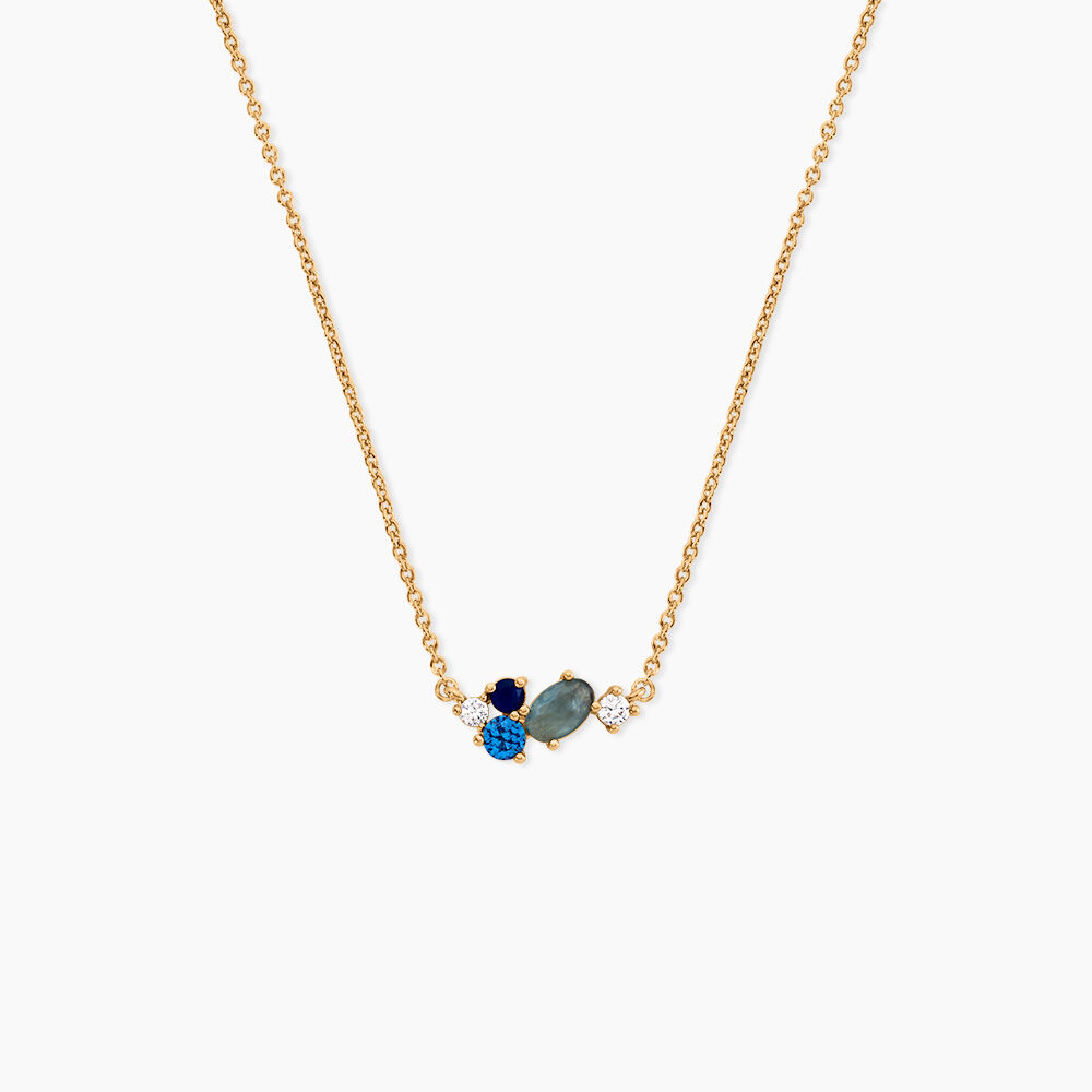 Collier Plaqu&eacute; Or Era Pierre De Synth&egrave;se - Colliers avec pierres Femme | Marc Orian