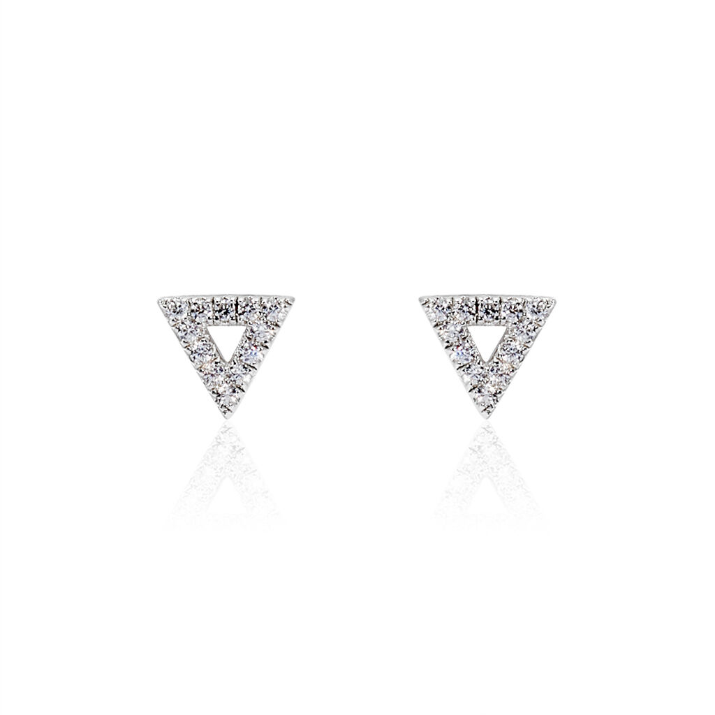 Boucles D'oreilles Puces Clery Argent Blanc Oxyde De Zirconium - Puces Femme | Marc Orian