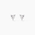 Boucles D'oreilles Puces Breana Argent Blanc Oxyde De Zirconium - Puces Femme | Marc Orian