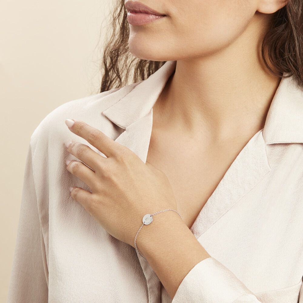 Bracelet Argent Blanc Nevada - Bracelets Medailles Femme | Marc Orian