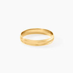 Alliance Mat Et Brillant Ruban Plat Or Jaune - Alliances duo Unisex | Marc Orian