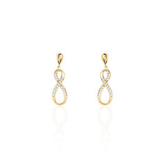 Boucles D'oreilles Pendantes Dunya Plaqué Or Jaune Oxyde De Zirconium - Boucles d'oreilles Pendantes Femme | Marc Orian