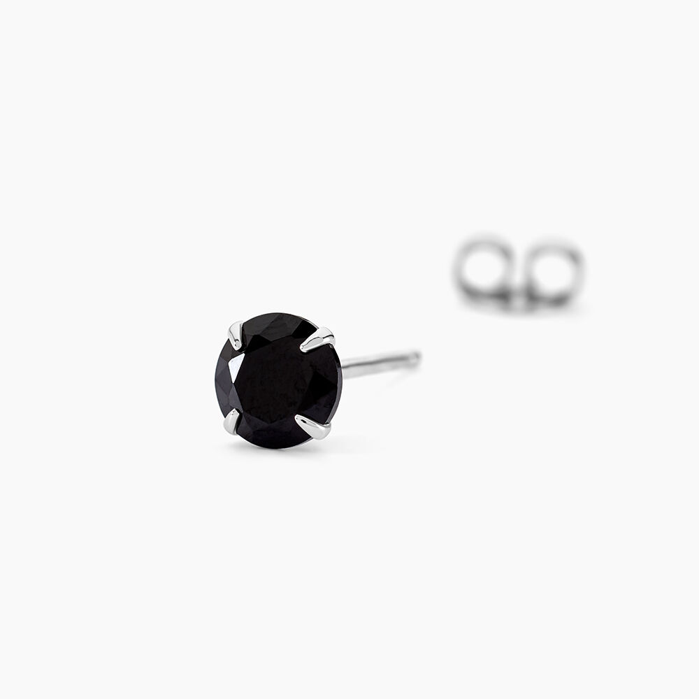 Boucle D'oreille Puce Unitaire Niels Argent Blanc Oxyde De Zirconium - Puces Homme | Marc Orian