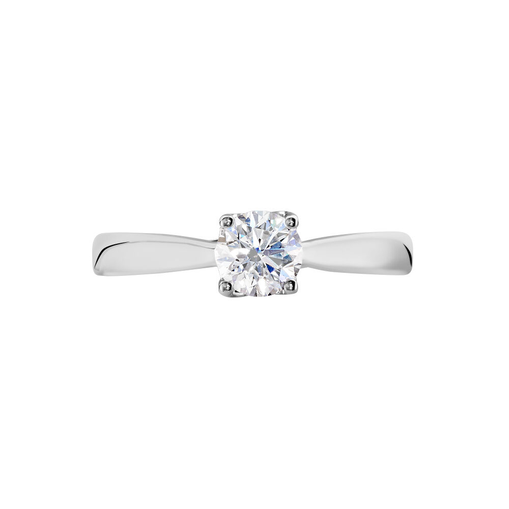 Bague Solitaire Vicoeuria Or Blanc Diamant Synth&eacute;tique - Parures de mariage Femme | Marc Orian