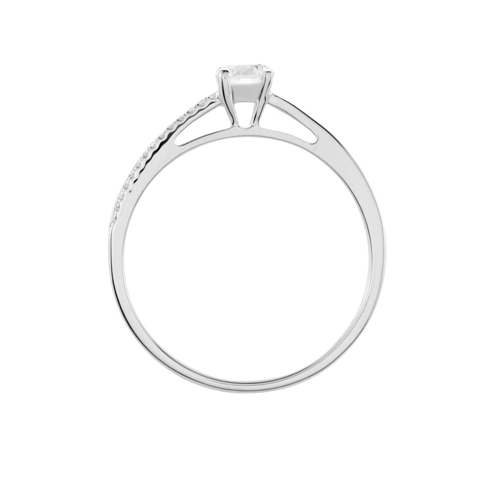 Bague Solitaire Alexandra Or Blanc Diamant - Parures de mariage Femme | Marc Orian