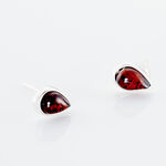 Boucles D'oreilles Puces Argent Blanc Junie Ambre - Puces Femme | Marc Orian