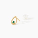 Boucles D'Oreilles Puces Emeria Or Jaune Emeraude - Puces Femme | Marc Orian