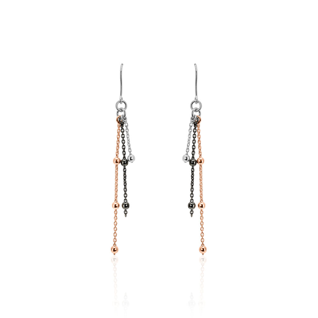 Boucles D'oreilles Pendantes Anfel Argent Tricolore - Pendantes Femme | Marc Orian