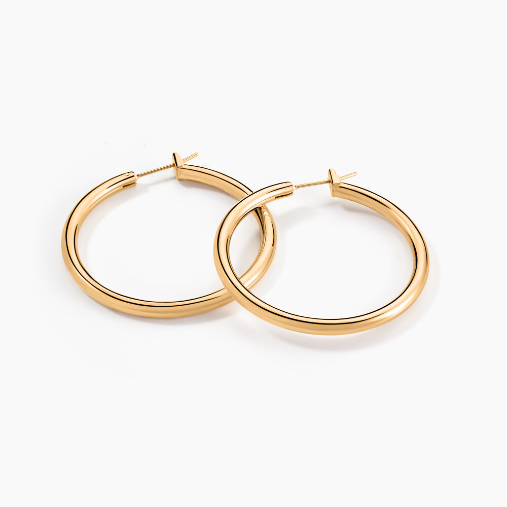 Cr&eacute;oles Adalie Lisse Plaqu&eacute; Or Jaune - Cr&eacute;oles Femme | Marc Orian