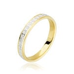 Alliance Grain De Folie Diamantee Ruban Plat Or Bicolore - Alliances duo Unisex | Marc Orian