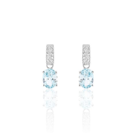 Boucles D'oreilles Puces Josefa Argent Blanc Oxyde De Zirconium - Puces Femme | Marc Orian