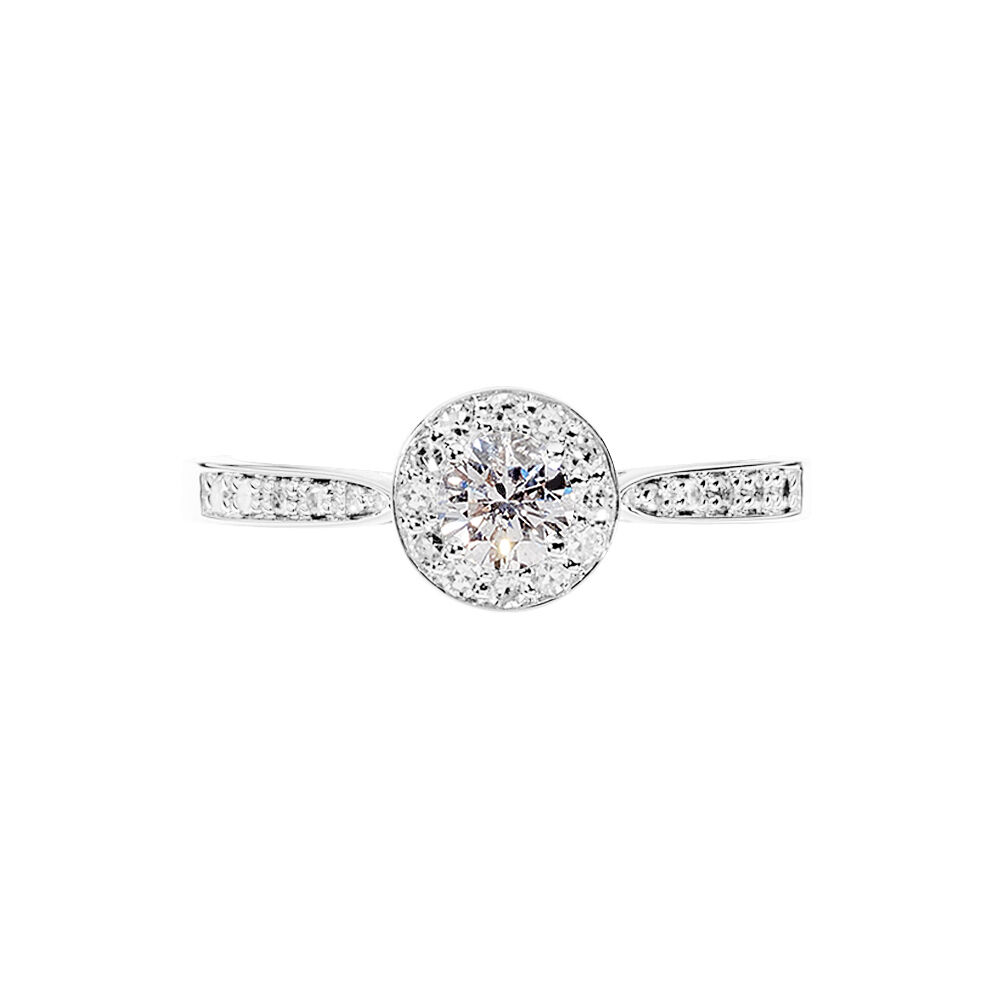 Bague Albane Or Blanc Diamant - Solitaires Femme | Marc Orian