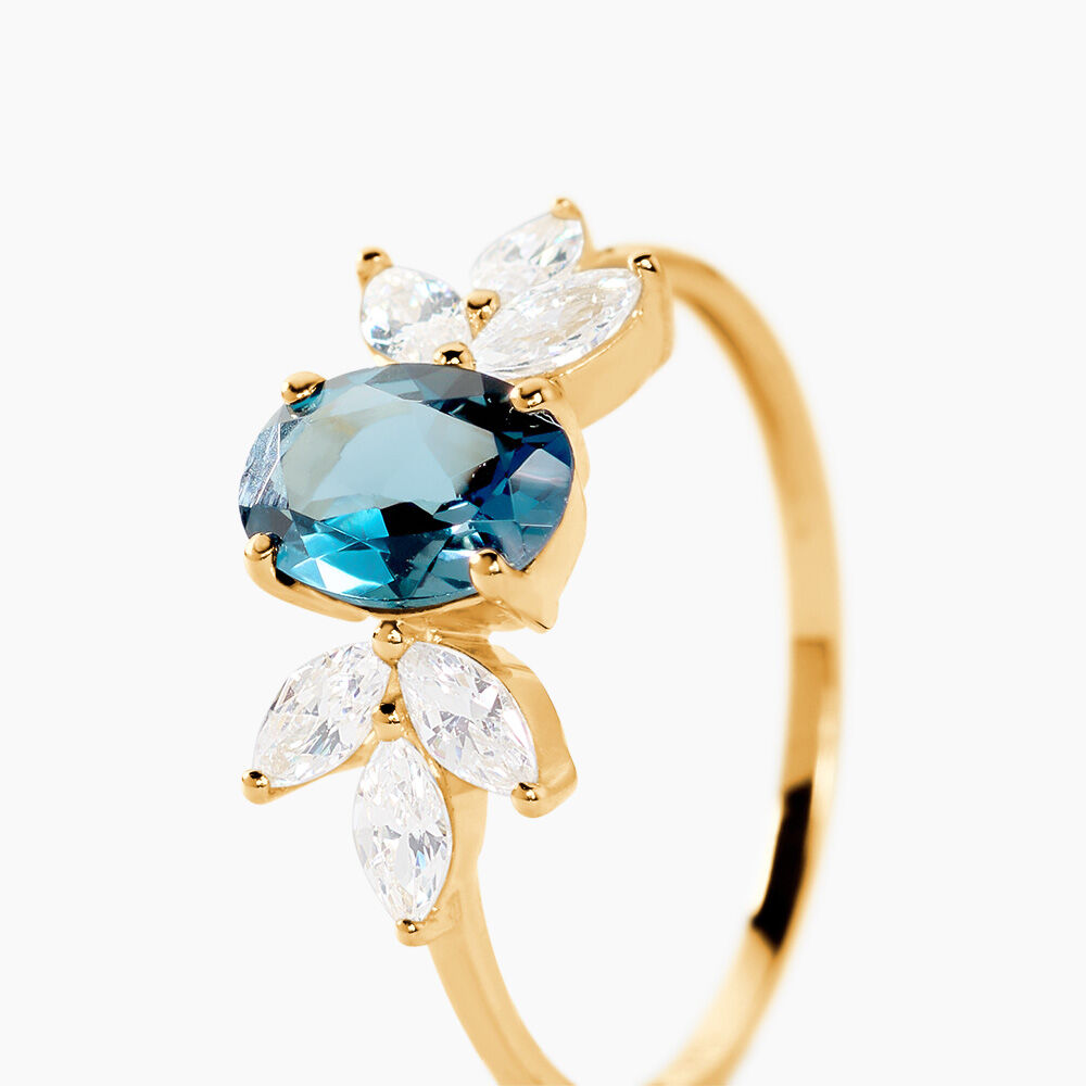 Bague Or Blanc Dayron Topaze Oxydes De Zirconium - Bagues pierres fines Femme | Marc Orian