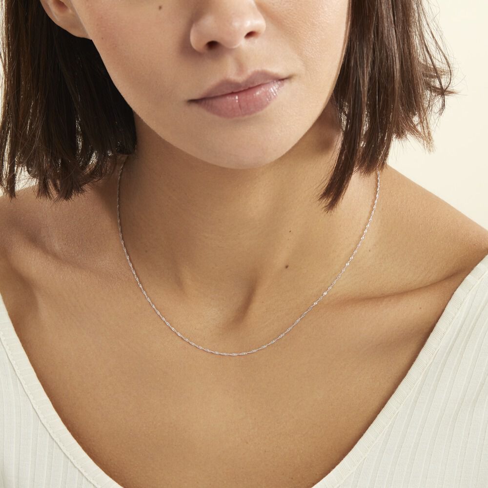 Chaîne Imanie Maille Singapour Or Blanc - Chaines Femme | Marc Orian