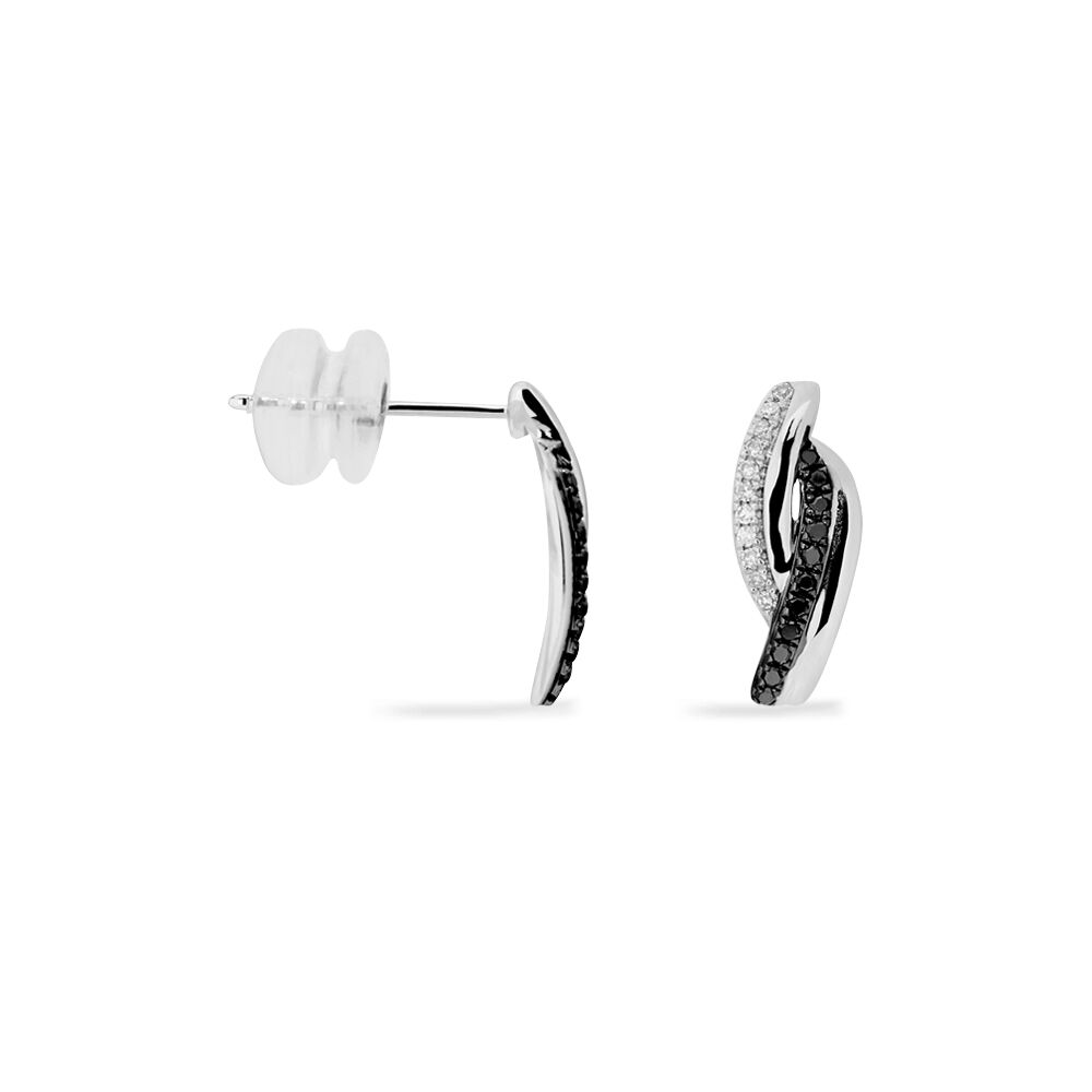 Boucles D'oreilles Puces Melinda Or Blanc Diamant - Puces Femme | Marc Orian