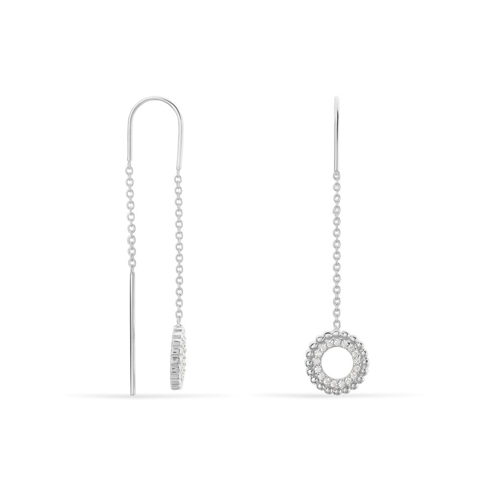 Boucles D'oreilles Pendantes Florenzia Argent Blanc Oxyde De Zirconium - Pendantes Femme | Marc Orian