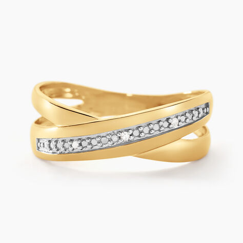 Bague Croisee Or Jaune Diamant - Bagues pierres précieuses Femme | Marc Orian