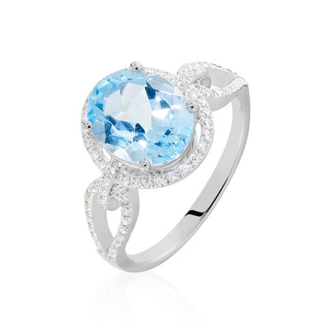 Bague Ayanna Or Blanc Topaze Et Oxyde De Zirconium - Bagues pierres fines Femme | Marc Orian