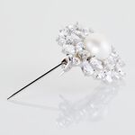 Broche Kaki Argent Blanc Perle De Culture - Broches Femme | Marc Orian