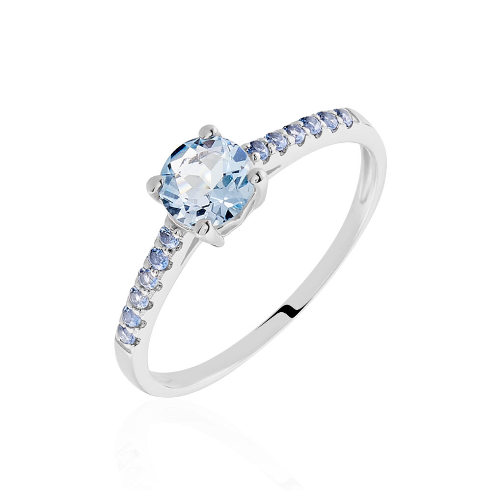 Bague Manon Or Blanc Topaze Et Oxyde De Zirconium - Bagues pierres fines Femme | Marc Orian