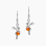 Boucles D'oreilles Pendantes Argent Blanc Abellia Ambre - Pendantes Femme | Marc Orian