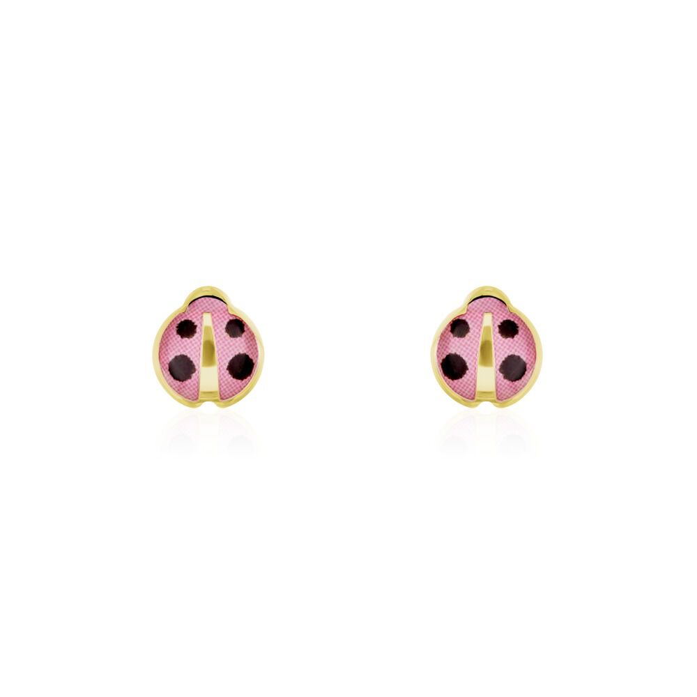 Boucles D'oreilles Puces Helidie Coccinelle Or Jaune - Puces Enfant | Marc Orian