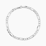 Bracelet Or Blanc Maille Altern&eacute;e 1/3 - Bracelets mailles Femme | Marc Orian