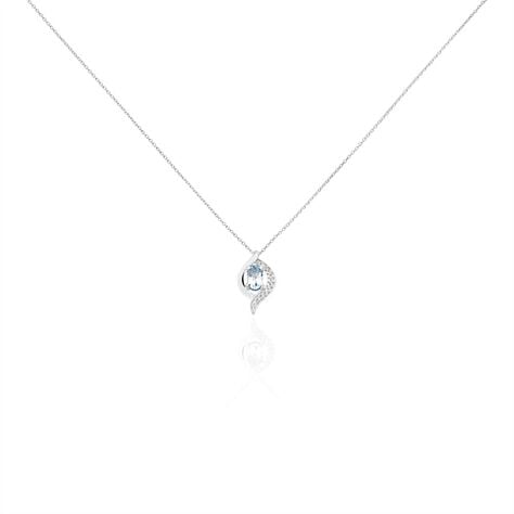 Collier Lydia Or Blanc Topaze Oxyde Oxyde - Colliers avec pierres Femme | Marc Orian