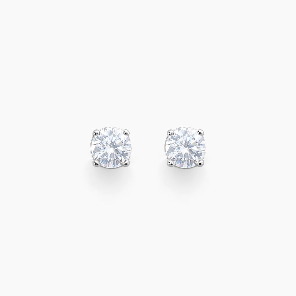 Boucles D'oreilles Puces Rio Argent Blanc Oxyde - Puces Femme | Marc Orian