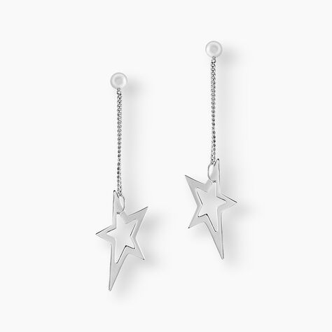 Boucles D'oreilles Pendantes Eloisa Argent Blanc - Pendantes Femme | Marc Orian