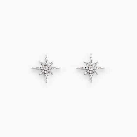 Boucles D'oreilles Puces Lysianne Argent Blanc Oxyde De Zirconium - Puces Femme | Marc Orian