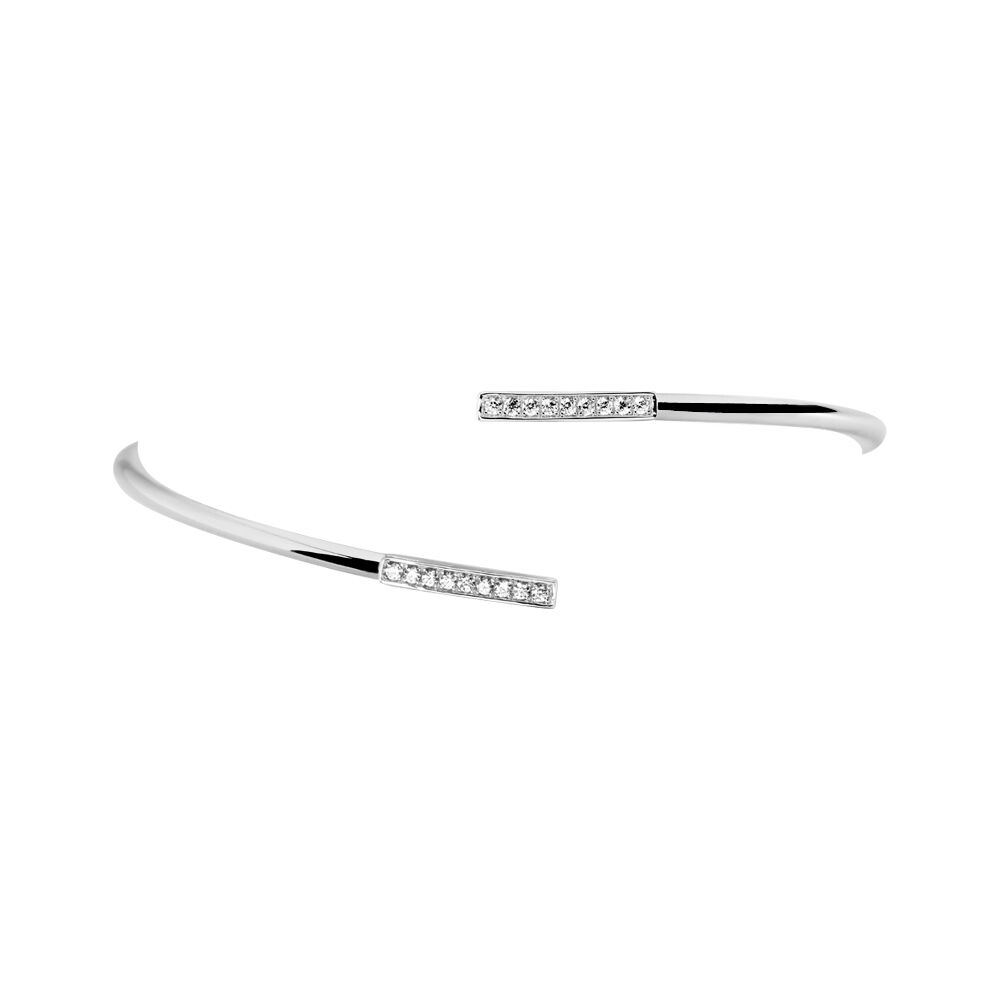 Bracelet Jonc Argent Blanc Djena Oxyde De Zirconium - Bracelets joncs Femme | Marc Orian