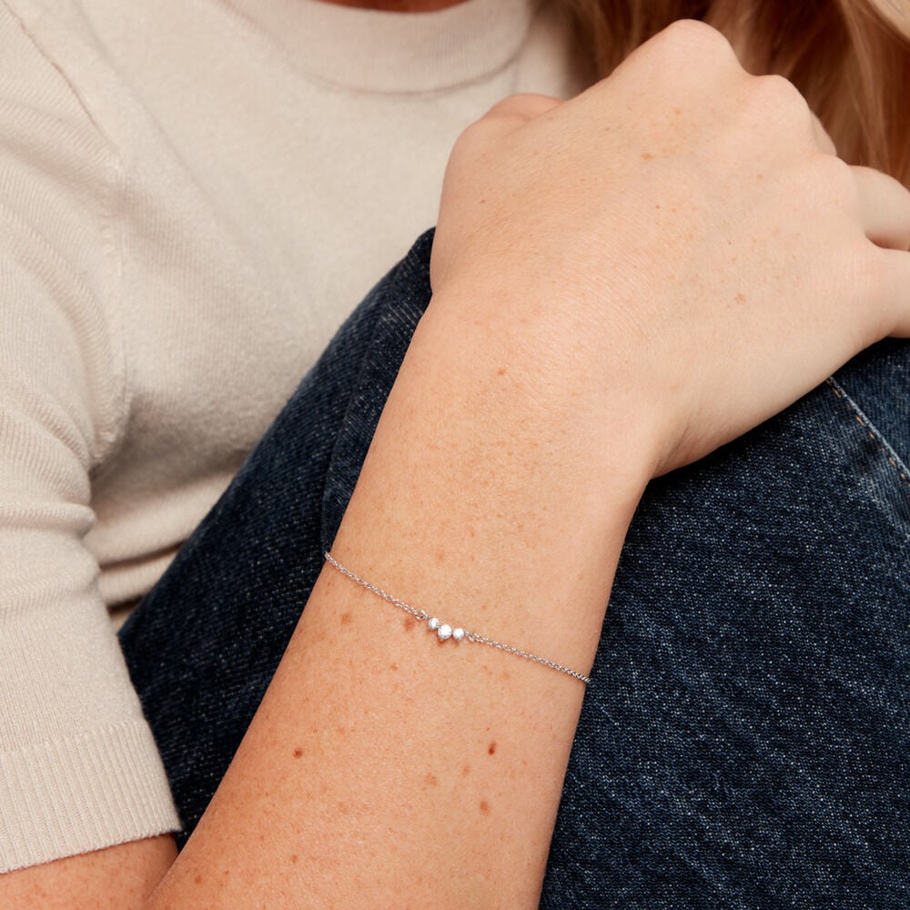 Bracelet Darlene Argent Blanc Oxyde De Zirconium - Bracelets fantaisie Femme | Marc Orian