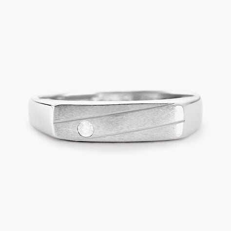 Chevalière Michel Argent Blanc Oxyde De Zirconium - Chevalières Homme | Marc Orian