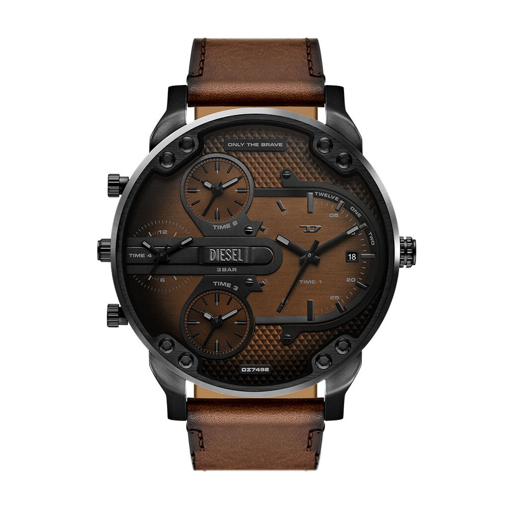 Montre Diesel Mr. Daddy Slim Marron - Montres &eacute;tanches Homme | Marc Orian