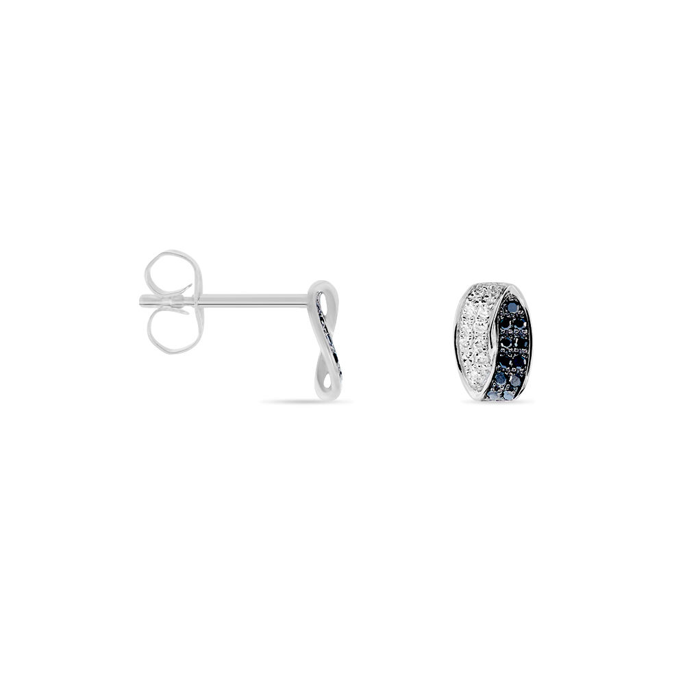 Boucles D'oreilles Puces Urania Or Blanc Diamant - Puces Femme | Marc Orian