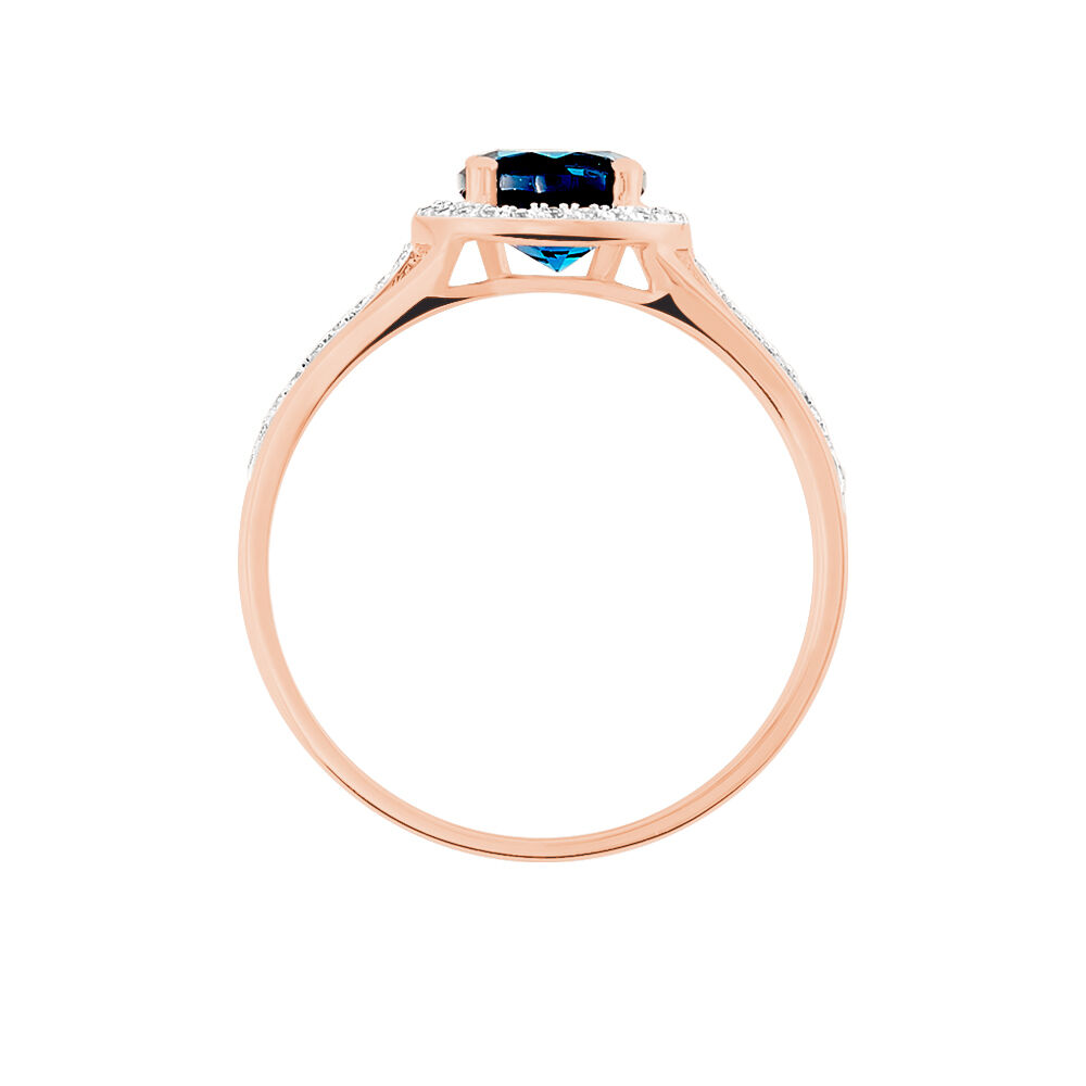Bague Maeva Or Rose Topaze Et Oxyde De Zirconium - Bagues pierres fines Femme | Marc Orian