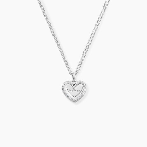 Collier Gloria Argent Blanc Oxyde De Zirconium - Colliers avec pierres Femme | Marc Orian