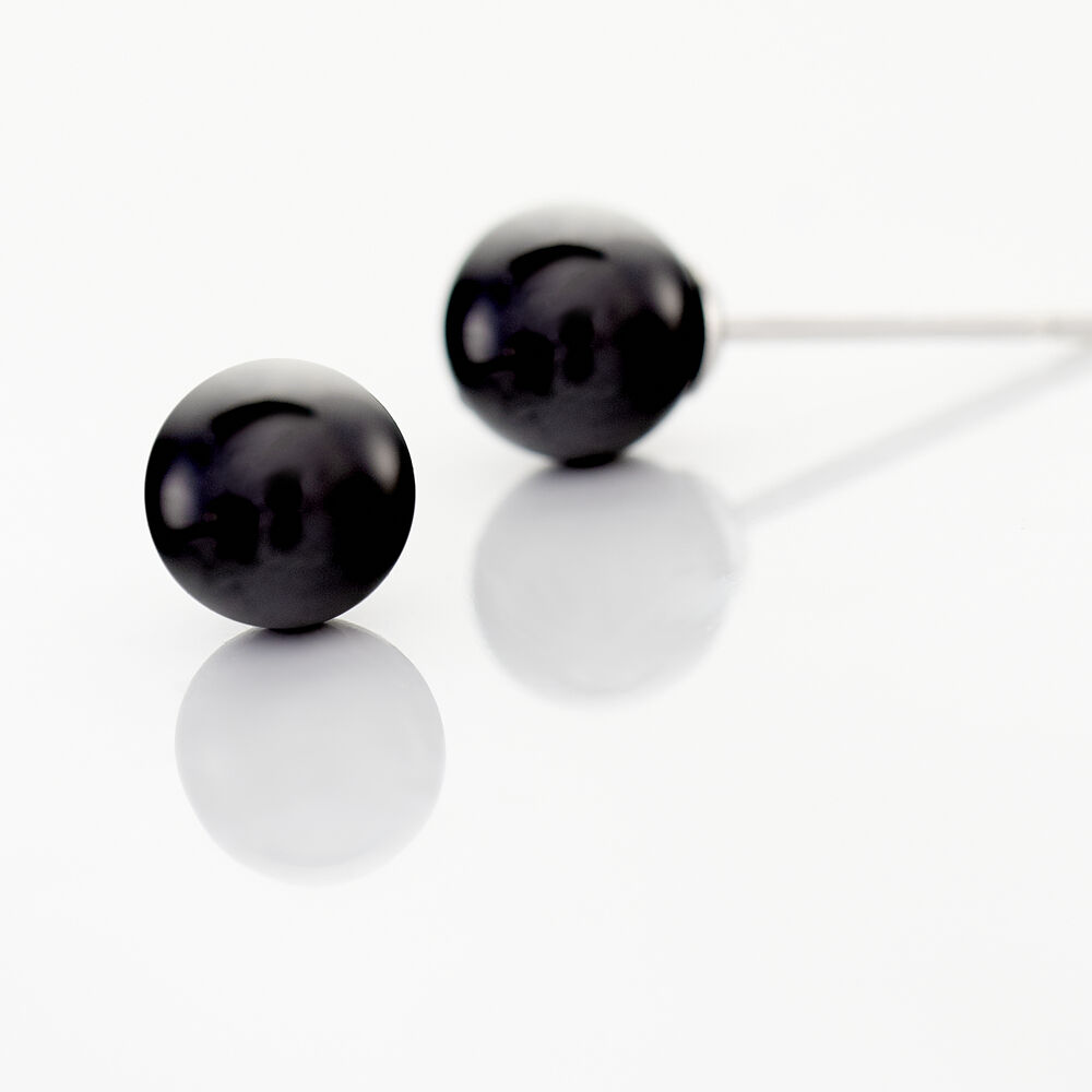 Boucles D'oreilles Puces Orbe Argent Blanc Céramique - Puces Femme | Marc Orian