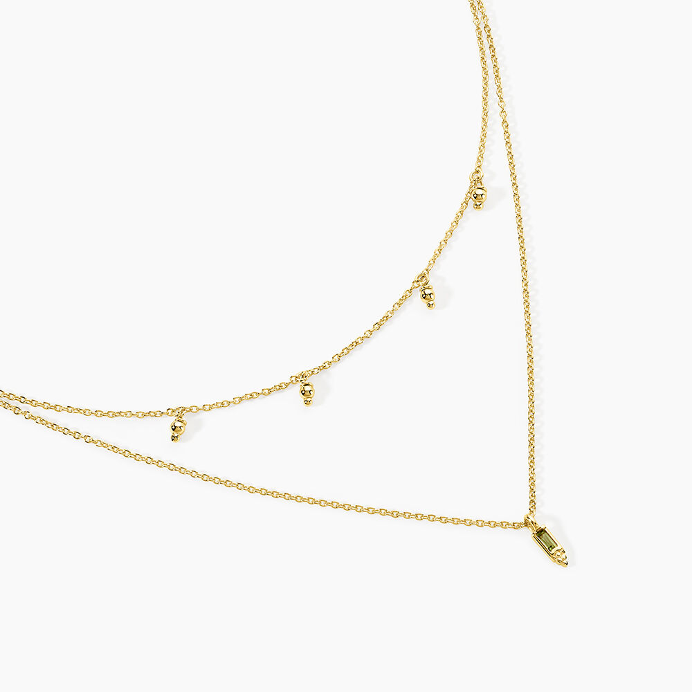 Collier Poem Argent Jaune P&eacute;ridot - Colliers avec pierres Femme | Marc Orian