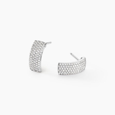 Boucles D'oreilles Puces Charlotte Or Blanc Diamant - Puces Femme | Marc Orian